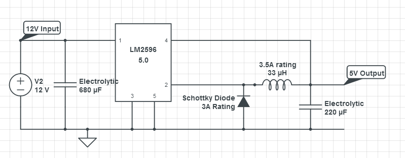 LM2596 based voltage regulator